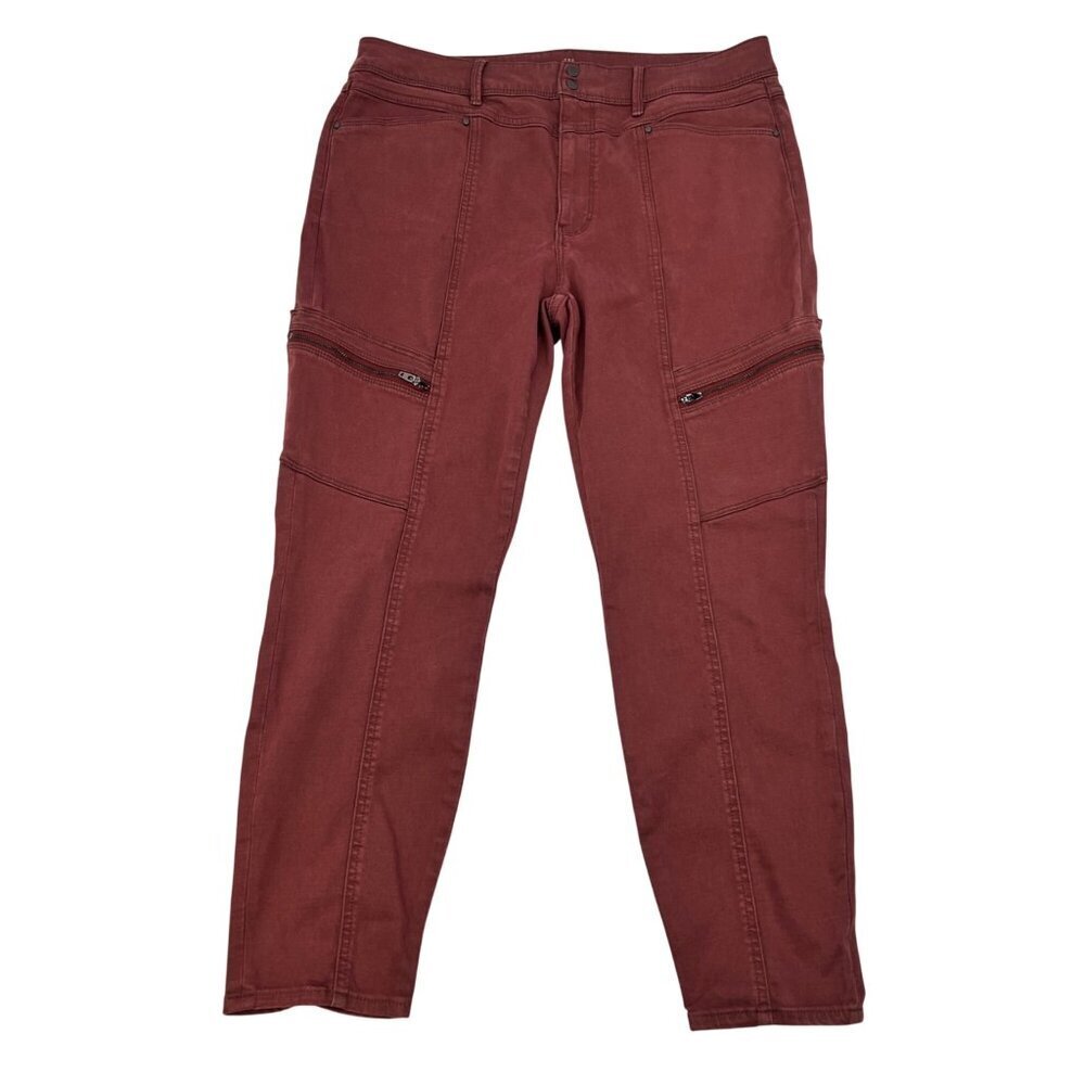 WHBM Womens Skinny Ankle Pants High Rise Rosewood Size 14S Pockets